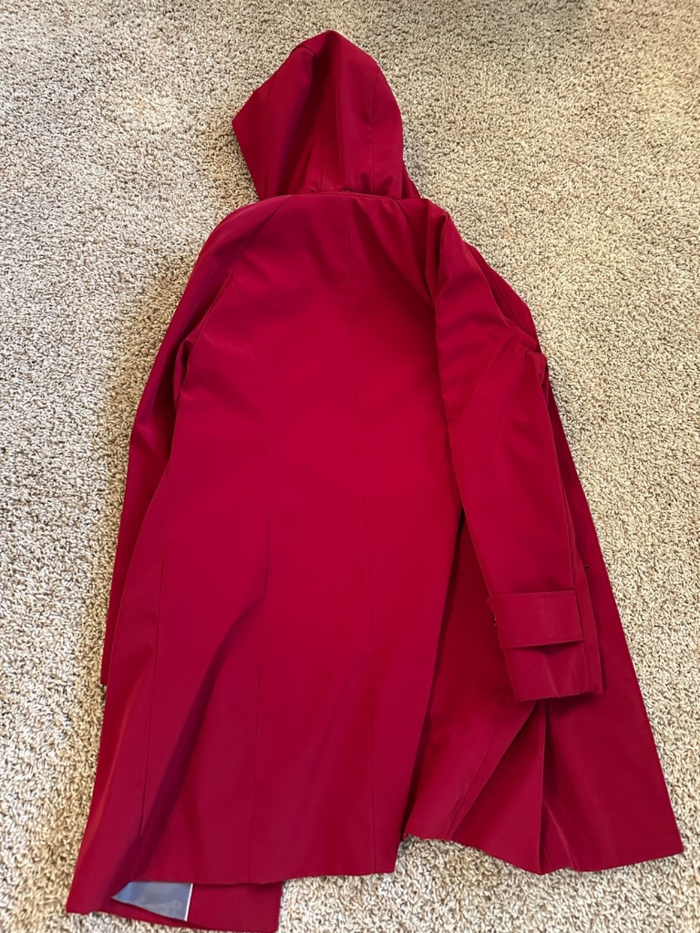 Calvin Klein Women's Hooded Red Trench Coat - Picture 5 of 7